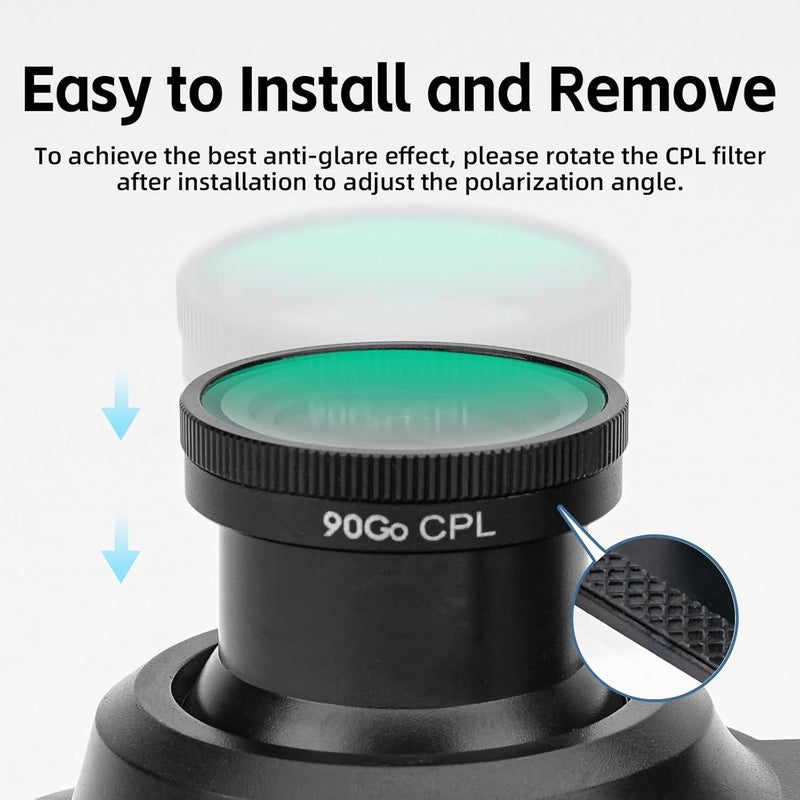 90Go CPL Filter for WOLFBOX G840S/G850/G900/G900Pro 4K Mirror Dash Cam, Anti-Glare Polarizer Lens for Front Camera, Enhance Clarity and Reduce Reflections, Ideal for 2160P UHD Recording - Image 4